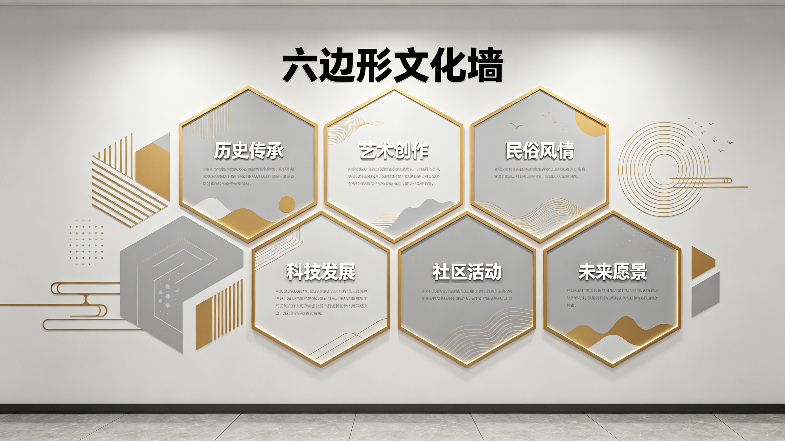  西乡企业文化墙 | 六边形信息美学